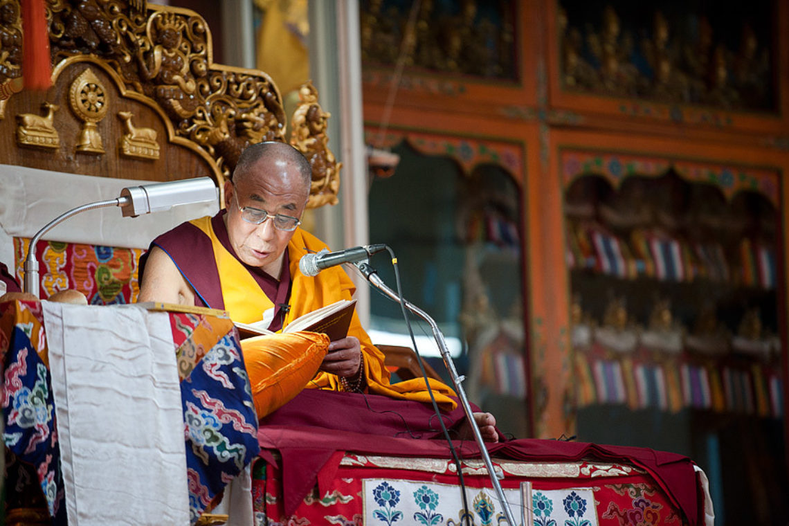 Day 2 1 Hh Reading During Teaching At The Final Day Teaching Drepung Lachi