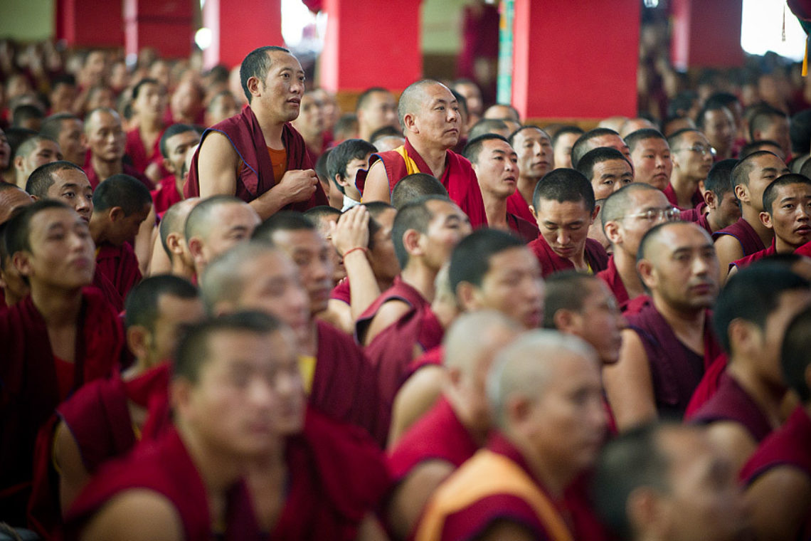 Day 2 Monks At Drepung Loseling Monastery Listens Hh During His Visit To Examine Monks
